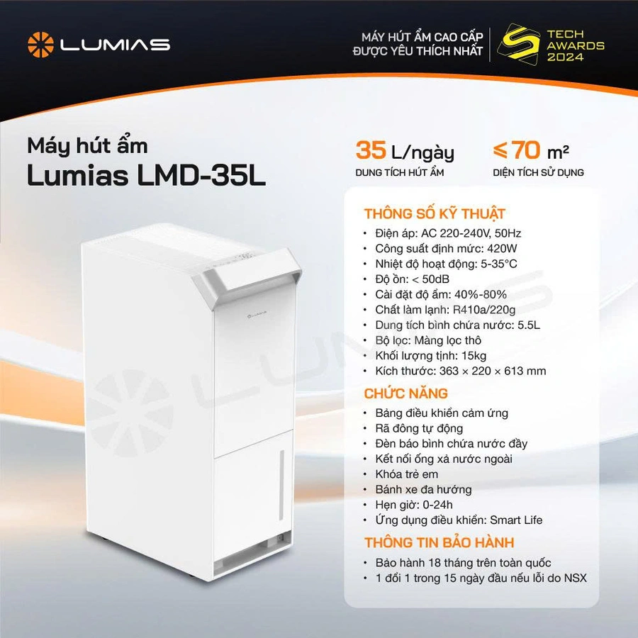 Máy hút ẩm Lumias  LMD-35L